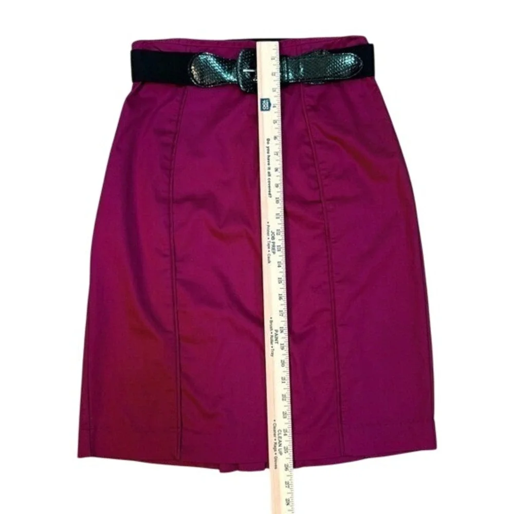 Worthington Women's Size 12 Magenta Pencil Skirt Belted Pleated Business Casual‎
